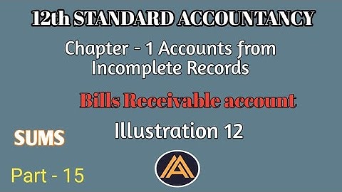 12th Accounts|Chapter 1|Illustration 12|Accounts from Incomplete Records|Part 15|Arts Achievers