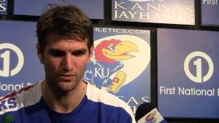 Kansas Players Perry Ellis, Naadir Tharpe And Jeff Withey Meet With The Media After Sems Game