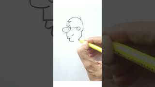 Draw a cartoon man  in glasses easy #cartoon #shorts