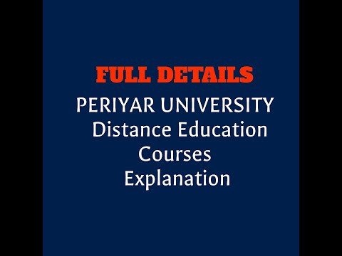 Periyar University Distance Education courses |Fee structure|