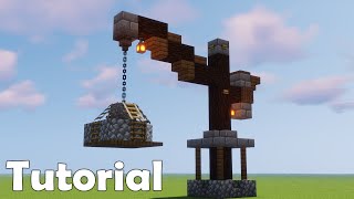 How to build a small and easy medieval crane in minecraft [Simple tutorial]