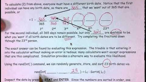 Birthday Problem Simulation Video #1