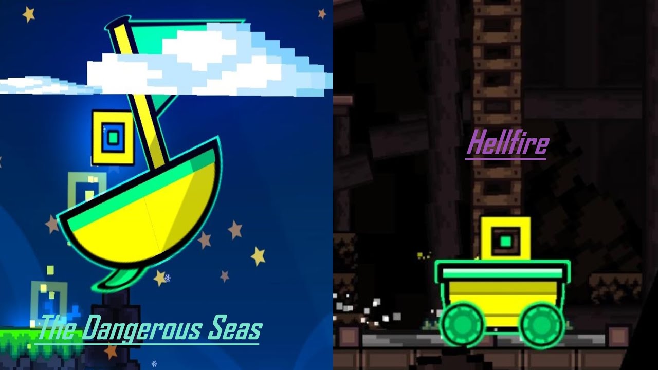 Mais um pouco de geometry dash /The Dangerous Seas e Hellfire/