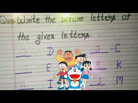 Write The Before Letters Of The Given Letters