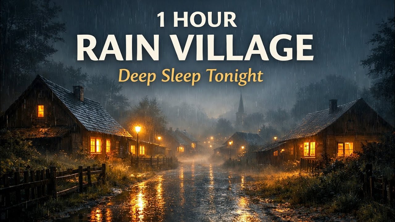 1 Hour Rain and Fog in a Quiet Village | 4K Ambience for Sleep & Relax
