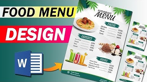 🍽️ Restaurant Menu Card Design in MS Word | Simple Menu Card Design Tutorial #menucarddesign