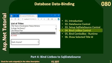 Database Binding | Part 4 - Bind ListBox to SqlDataSource | Asp Net Tutorial #80