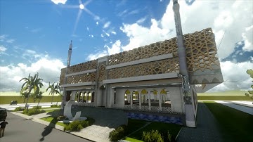 Grand mosque 3D walkthrough animation using sketchup + lumion