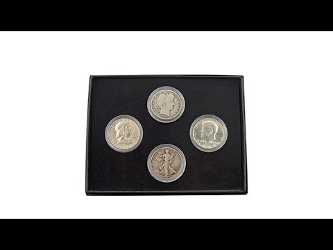 4piece 20th Century Circulated 90% Silver Half Dollars