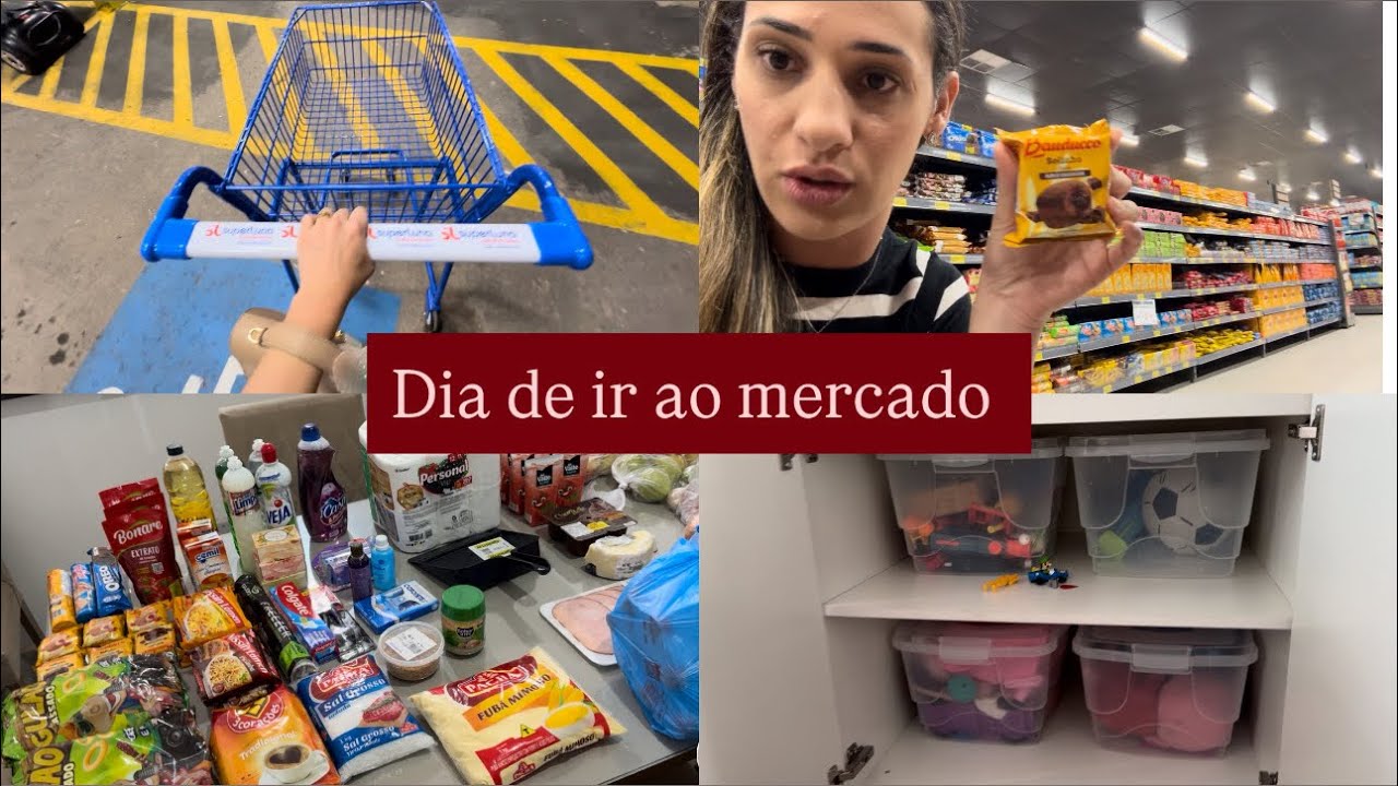 Dia de ir ao mercado | compras quinzenal | tudo que trouxe + enfim arrumaram os brinquedos 