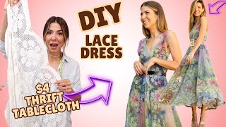 I Flipped a $4 Tablecloth into a Sexy LACE DRESS! | DIY w/ Orly Shani