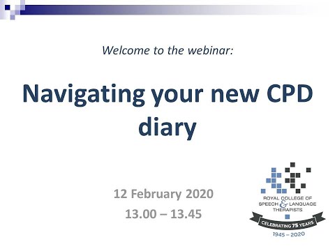 RCSLT Webinar: Navigating your new CPD diary