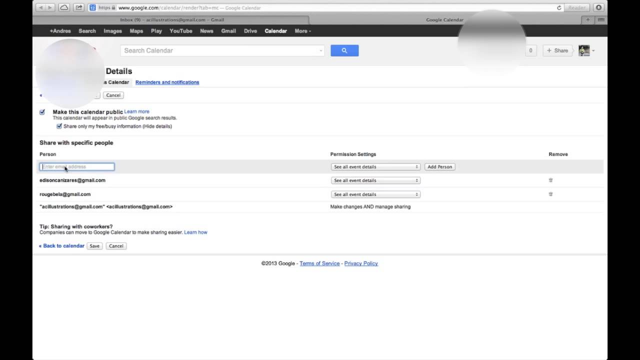 how to share gmail calendar with someone else, how to share google