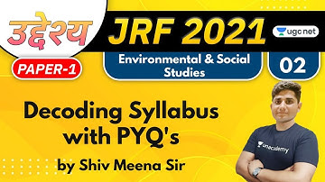 09:00 AM - JRF 2021 | Environmental & Social Studies by Shiv Meena | Decoding Syllabus with PYQs