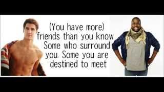 Video thumbnail of "Glee -You Have More Friends Than You Know (with lyrics)"