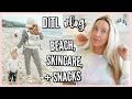 BEACH DAY, HEALTHY SNACKS & SKINCARE ROUTINE! DITL VLOG | OLIVIA ZAPO