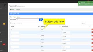 Adding and deleting Classes in feKara School Management System