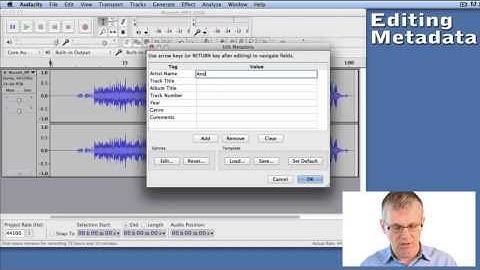 17 Saving Meta Data - Video Guide to Audacity