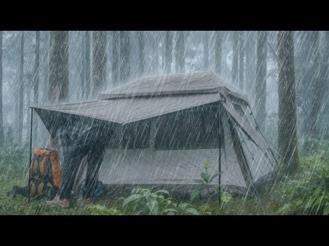 CAMPING HEAVY RAIN In The Forest RELAXING CAMPING HEAVY RAIN