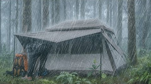 CAMPING HEAVY RAIN in the forest || RELAXING CAMPING HEAVY RAIN 