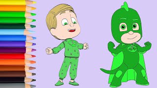 PJ masks coloring book - Gekko hero in pajama screenshot 3