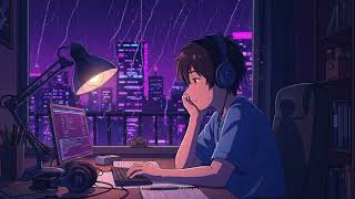 2AM Music Session Under Neon Deep Focus Lofi | Midnight Rain & Keyboard Sounds | Emotional Study screenshot 2
