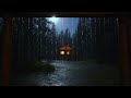 Cozy Cabin Thunderstorm ASMR 🌧️⚡ Nonstop Heavy Rain Sounds All Night