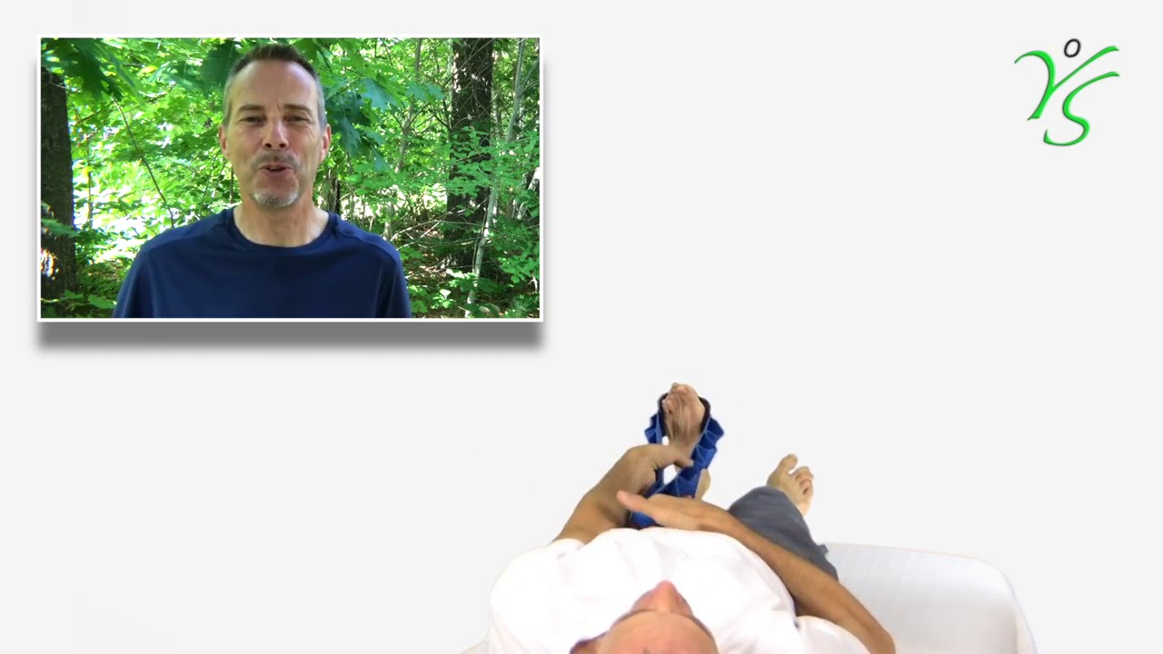 How to Stretch the Gastrocnemius, the Outer Calf Muscle using strap - with Dan Rioux strap academia