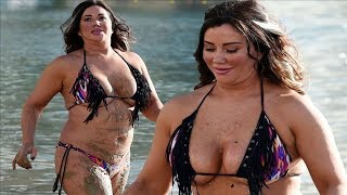 Lisa Appleton unleashes maximum cleavage as she cavorts in the Spanish seas after revealing all on h