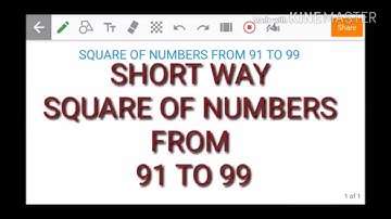 short cut method TO FIND SQUARE OF NUMBERS FROM 91 TO 99/EASY TRICK ,FASTER METHOD/SPEED MATHS/