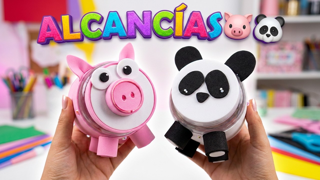 🐷🐼#DIY Alcancías de Animalitos / 🌈🌈Reciclando frascos o botellas de