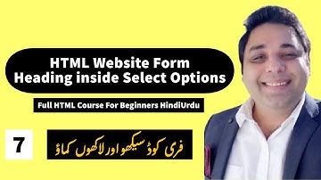 HTML Website Forms, HTML Select with Options Group in Hindi
