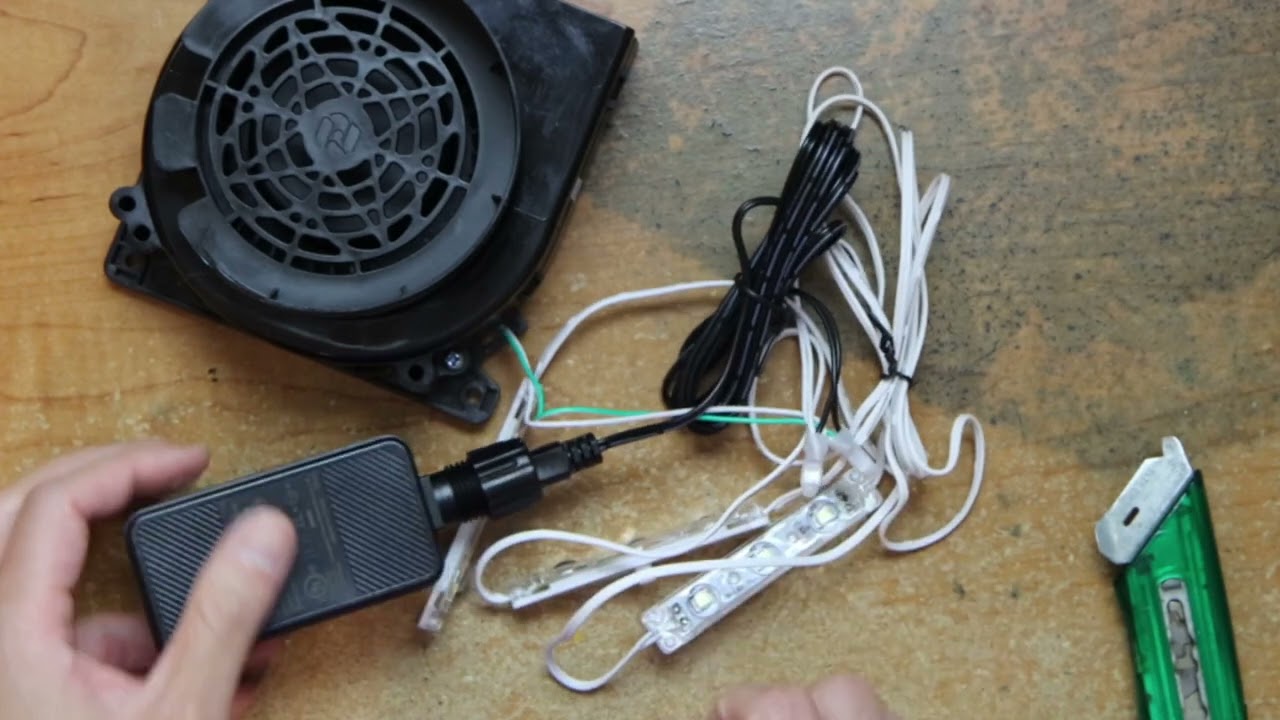 Raw Unboxing Kaezuy Air Blower for Inflatables, 12V 1 2A Inflatable Fan Replacement with 3 LED Light