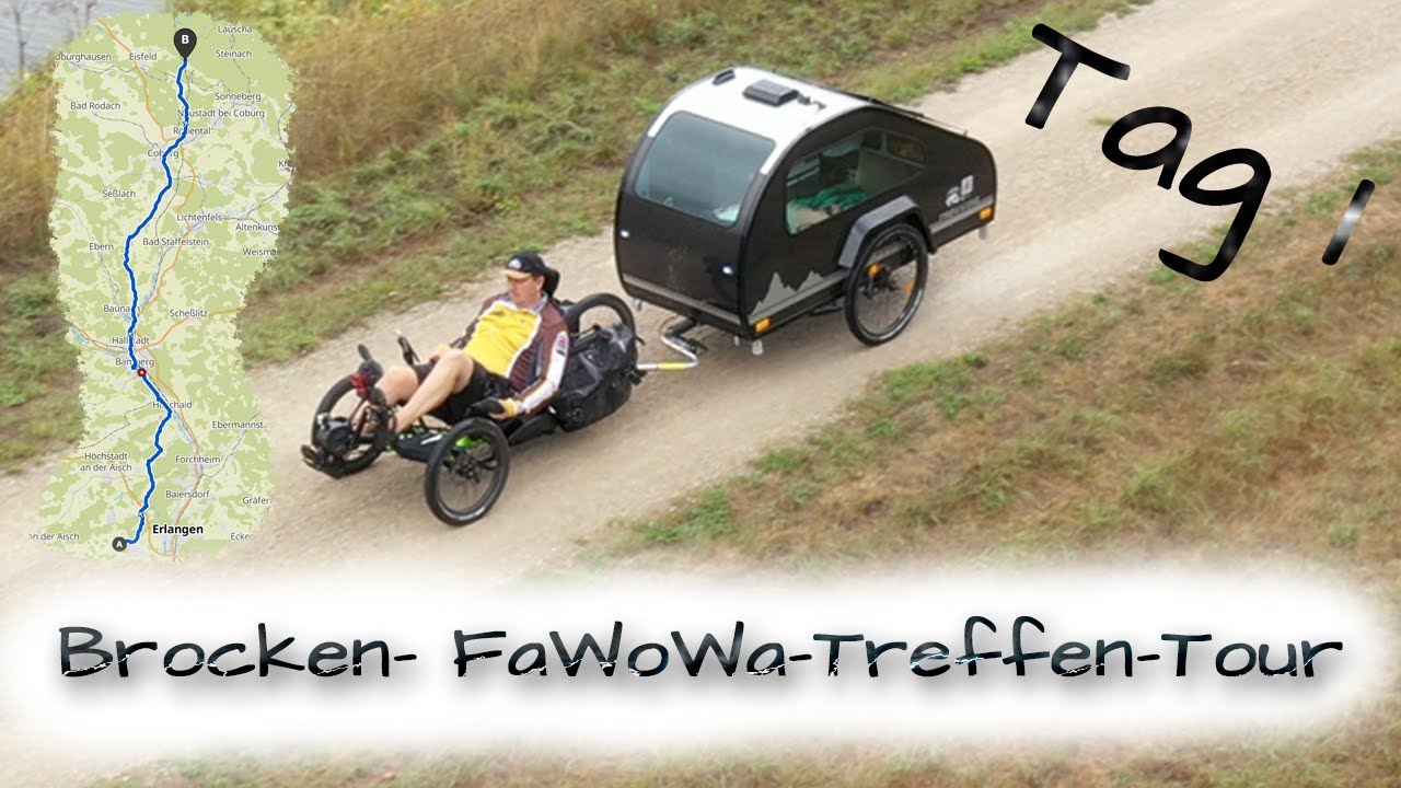 [1/7] 🚵🏻‍♂️ Brocken- & FaWoWa-Treffen-Tour mit dem Fahrradwohnwagen 🏕 Tag 1 von 7