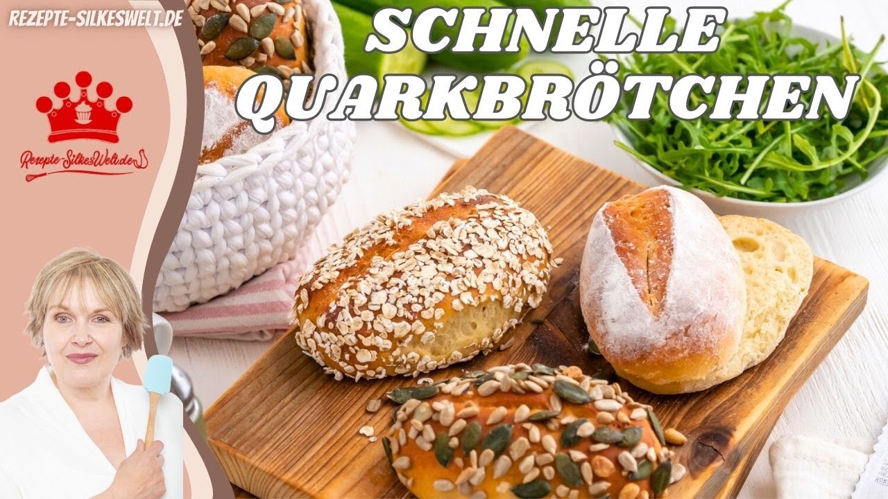 Schnelle Quarkbrötchen selbst gemacht ohne Ei und ohne Hefe 