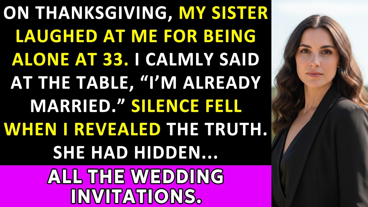 On Thanksgiving, My Sister Laughed At Me For Being Alone At 33. I Calmly Replied…