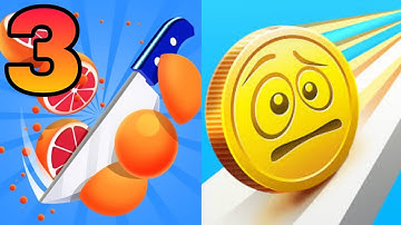 🔪🍊SLICE IT ALL VS 💰🪙COINS RUSH All Levels Gameplay Android, iOS