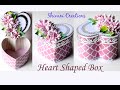 Heart Shaped Box/ Paper Flower Making Using Home Made Tools