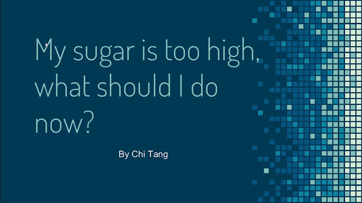 What do i do when my blood sugar is high