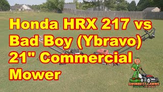 Honda HRX 217 vs Bad Boy (Ybravo) 21' Commercial Mower