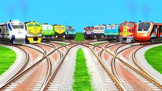 Dangerous Indian Railways Crossing By Branches Forked Railroad Tracks/ colourful train cross 2026-27 screenshot 1
