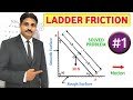 LADDER FRICTION SOLVED PROBLEM 1 IN ENGINEERING MECHANICS IN HINDI