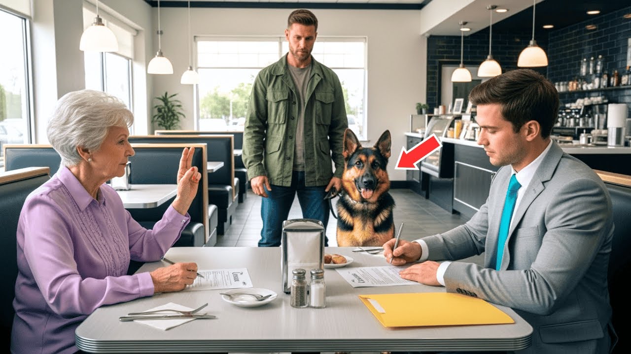 An Elderly Woman Gave a Quiet SOS at a Roadside Diner… Veteran and His Dog Saw It…