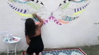 WINGS MURAL PAINTING! - (TIME-LAPSE)