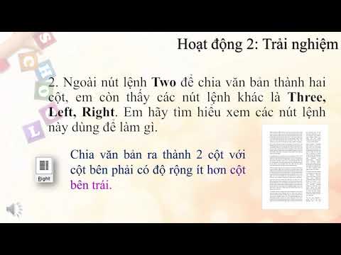 Tin học 4 - Tuần 4: Chủ đề 4: Văn bản dạng cột