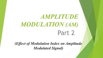 Amplitude Modulation (Part 2): Effect of Modulation Index