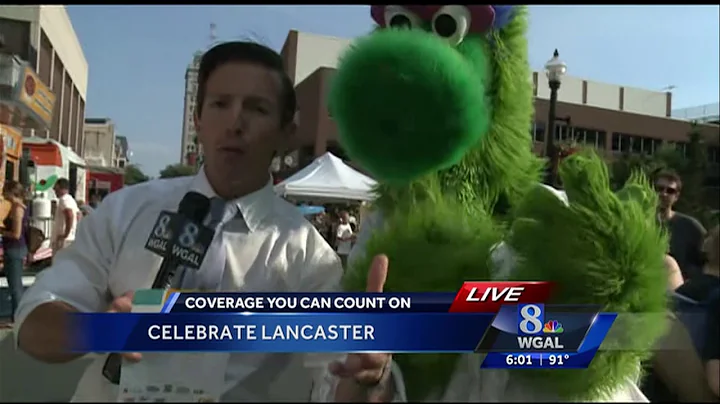 Philly Phanatic Interrupts News 8 Live Shot at Cel...