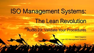 Validate Quality System Operating Procedures | Lean ISO Management Systems