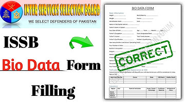 Complete Bio Data Form Filling in |ISSB| 2023.