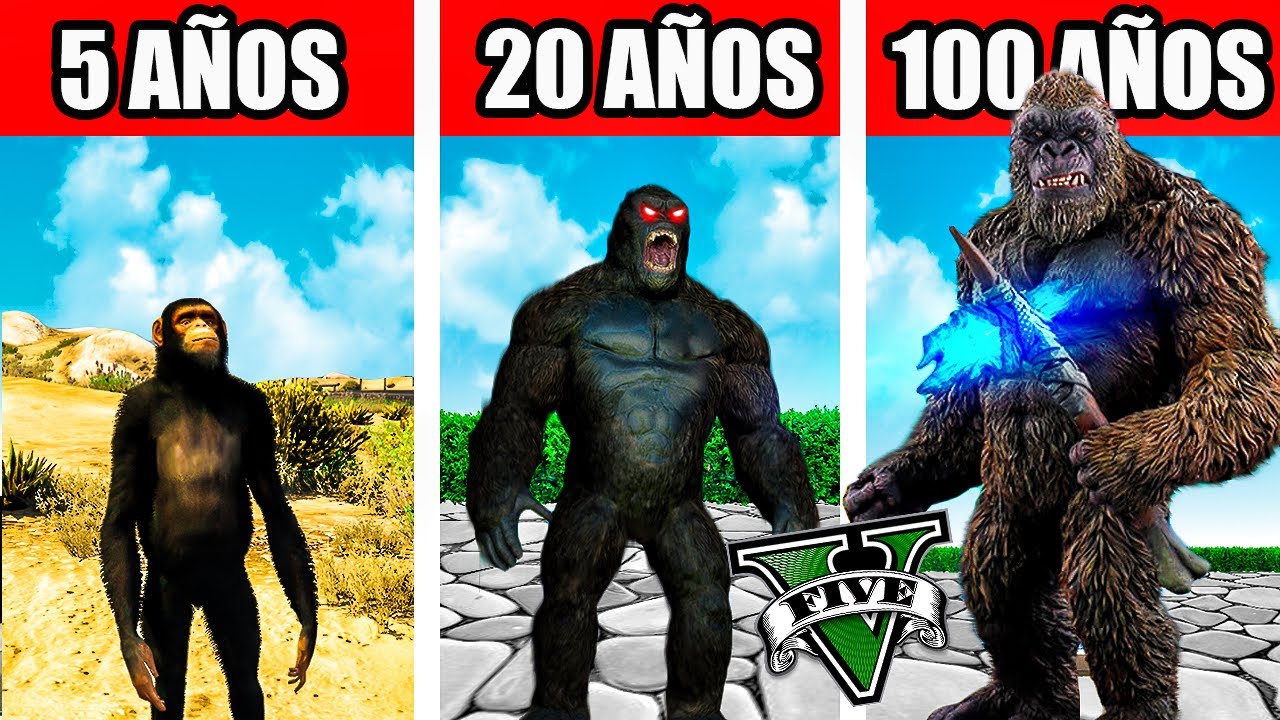 SOBREVIVÍ 100 AÑOS cómo KING KONG en GTA 5!